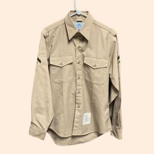 USMC Tan Long Sleeve Button Down Shirt Size 15.5 x 35